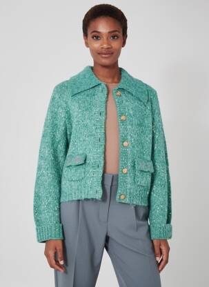 Gilet manches longues fermeture boutonnée sur le devant vert ORFEO femme