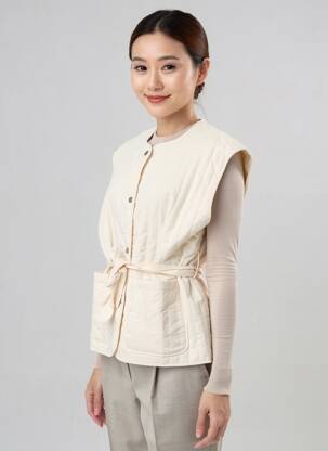 Veste casual col rond beige ORFEO femme