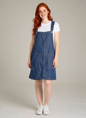 Robe mi-longue fines bretelles bleu LA PETITE ETOILE femme