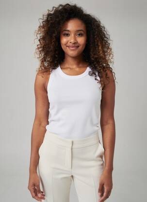 Débardeur stretch sans manche blanc CON-TA femme