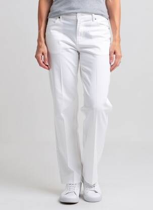 Pantalon droit stretch taille normale blanc KANOPE femme