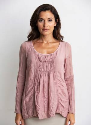 Top manches longues manches longues rose KALAÏS femme