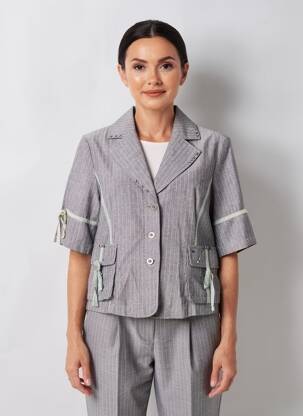 Veste casual col tailleur gris LUCCHINI femme