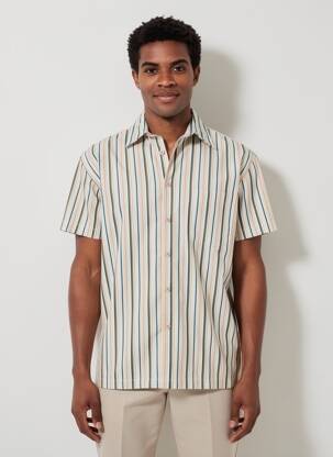Chemise manches courtes coupe droite beige CBK homme