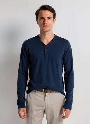 T-shirt coupe cintrée manches longues bleu CBK homme