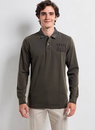 Polo manches longues manches longues vert CBK homme
