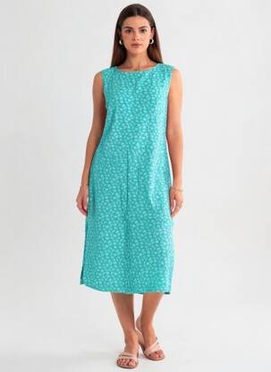 Robe mi-longue sans manche sans manche vert COUTURIST femme