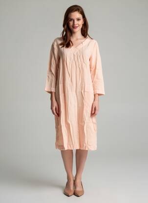 Robe mi-longue manches 3/4 manches 3/4 rose COUTURIST femme