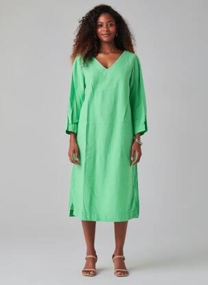 Robe mi-longue manches 3/4 manches 3/4 vert COUTURIST femme