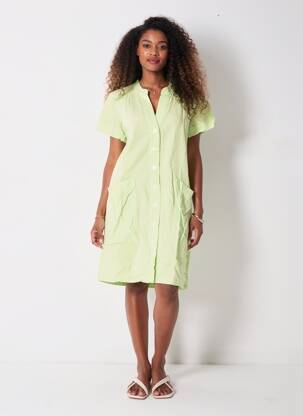 Robe mi-longue manches courtes manches courtes vert COUTURIST femme