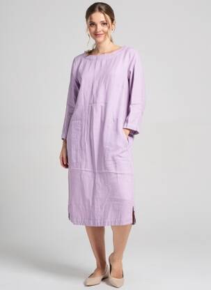 Robe mi-longue manches 3/4 manches 3/4 violet COUTURIST femme