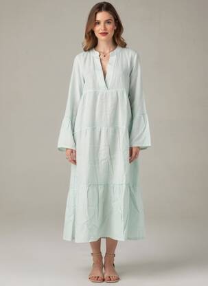 Robe longue manches longues manches longues bleu COUTURIST femme