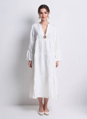 Robe longue manches longues manches longues blanc COUTURIST femme