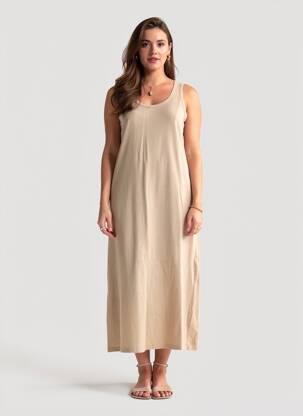 Robe longue sans manche sans manche beige COUTURIST femme
