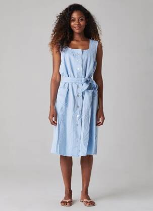 Robe mi-longue sans manche sans manche bleu COUTURIST femme
