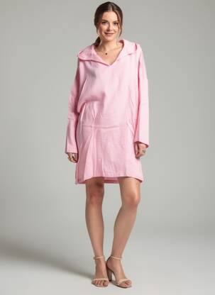 Robe mi-longue manches longues manches longues rose COUTURIST femme