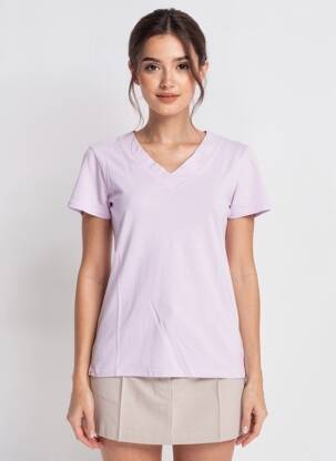 T-shirt col v manches courtes violet COUTURIST femme