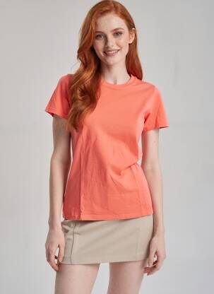 T-shirt stretch manches courtes orange COUTURIST femme