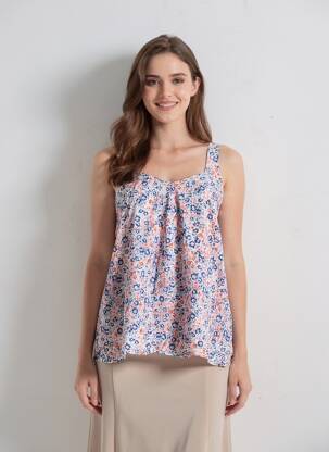 Top coupe fluide sans manche bleu DENIM &DRESS femme