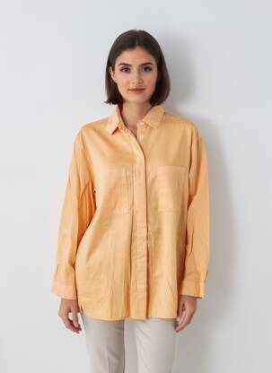 Chemisier coupe cintrée manches longues orange COUTURIST femme