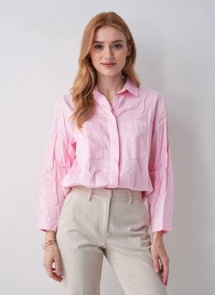 Chemisier coupe cintrée manches longues rose COUTURIST femme