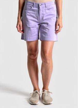 Short fermeture zippée sous rabat boutonné taille normale violet COUTURIST femme