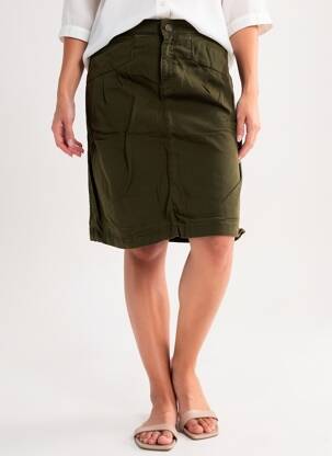 Jupe mi-longue coupe évasée vert COUTURIST femme