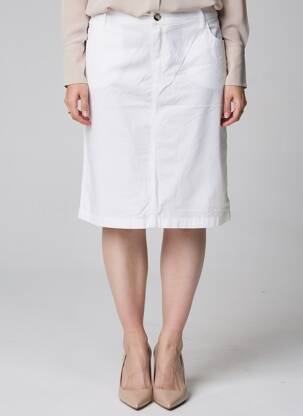 Jupe mi-longue coupe droite blanc COUTURIST femme