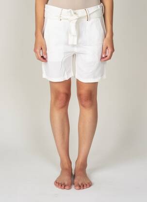 Short fermeture zippée sous rabat boutonné blanc COUTURIST femme