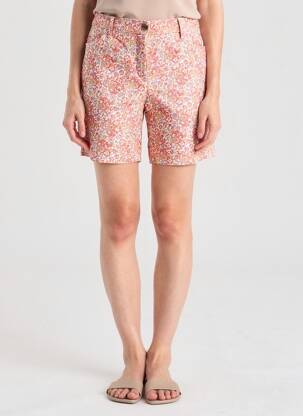 Short fermeture zippée sous rabat boutonné rose COUTURIST femme