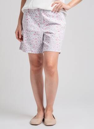 Short fermeture zippée sous rabat boutonné blanc COUTURIST femme