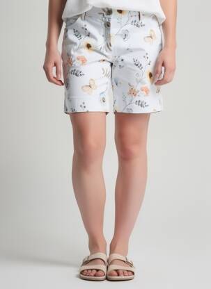 Short fermeture zippée sous rabat boutonné blanc COUTURIST femme