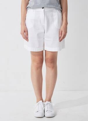 Short fermeture zippée sous rabat boutonné blanc DENIM &DRESS femme