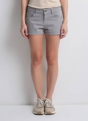 Short fermeture zippée sous rabat boutonné gris COUTURIST femme