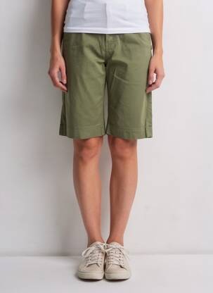 Bermuda taille à pinces taille normale vert fonce COUTURIST femme