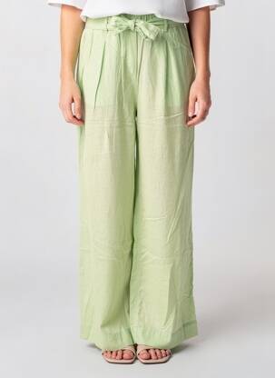 Pantalon large tissage popeline taille normale vert COUTURIST femme