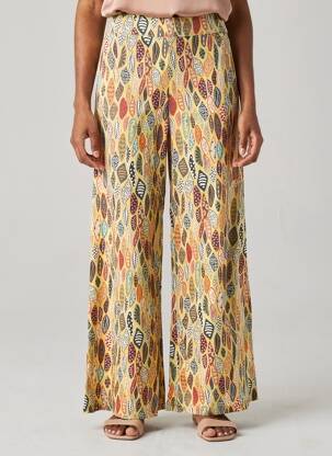 Pantalon large tissage popeline taille normale jaune COUTURIST femme