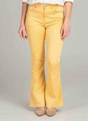 Pantalon flare stretch taille normale jaune COUTURIST femme