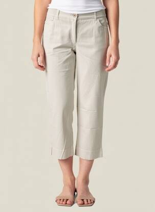 Pantacourt taille élastique taille normale gris COUTURIST femme