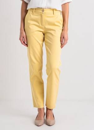 Pantalon chino tissage popeline taille normale jaune COUTURIST femme
