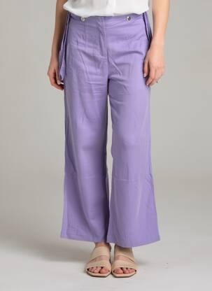 Pantalon flare taille à pinces taille haute violet COUTURIST femme