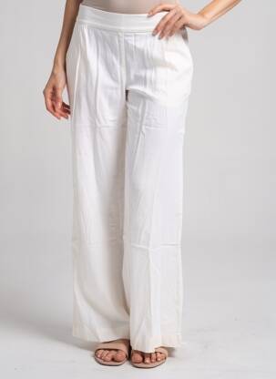 Pantalon large tissage crêpe taille normale beige COUTURIST femme