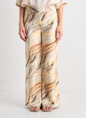 Pantalon large tissage crêpe beige COUTURIST femme
