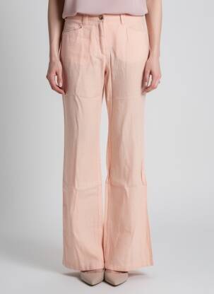 Pantalon flare taille élastique taille normale rose COUTURIST femme