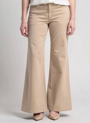 Pantalon flare taille normale taille normale beige COUTURIST femme
