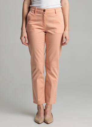 Pantalon chino tissage popeline taille normale rose COUTURIST femme
