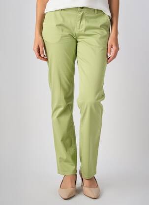 Pantalon chino tissage popeline taille normale vert COUTURIST femme