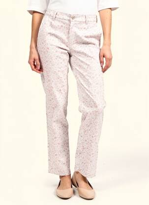 Pantalon chino tissage popeline taille normale orange COUTURIST femme
