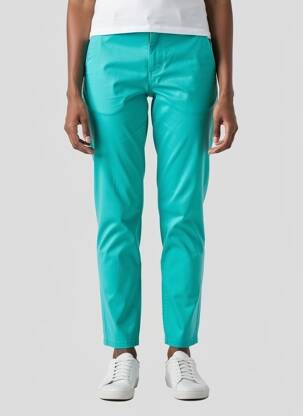 Pantalon chino tissage popeline taille normale vert COUTURIST femme