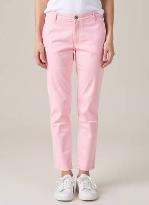 Pantalon chino tissage popeline taille normale rose COUTURIST femme